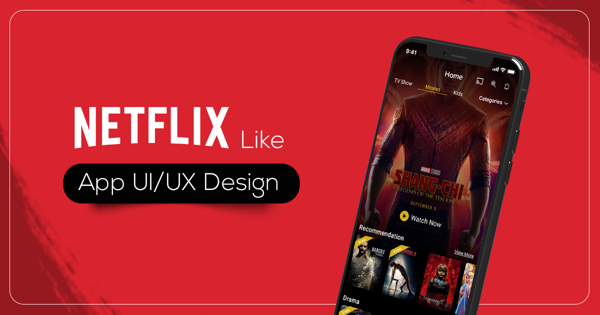 Netflix Like Streaming App UI UX design