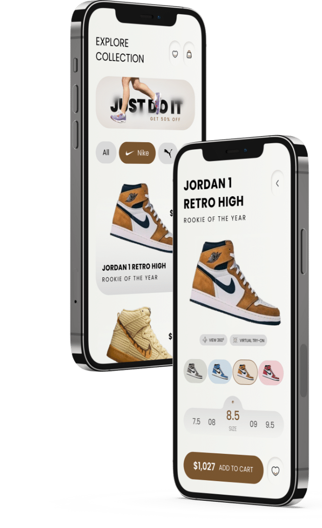 shoe app ui design