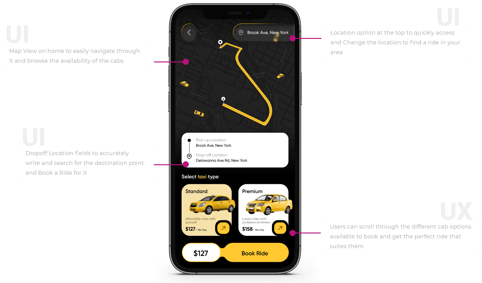 cab booking app design