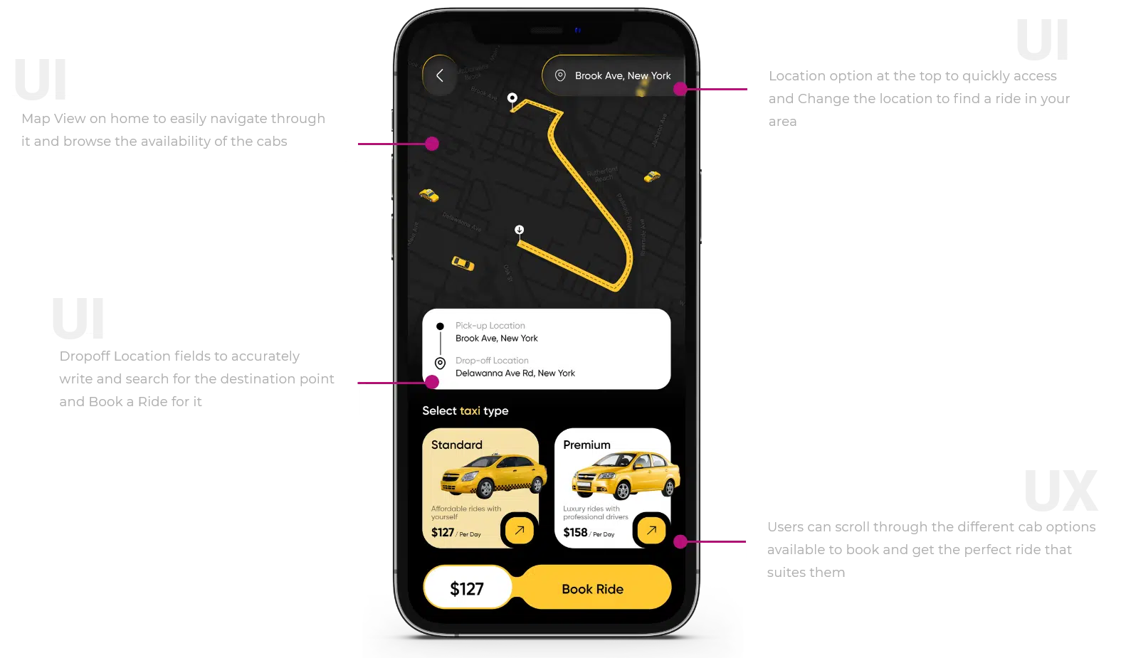 cab booking app design