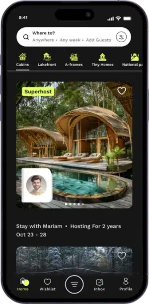guest app features for airbnb clone app