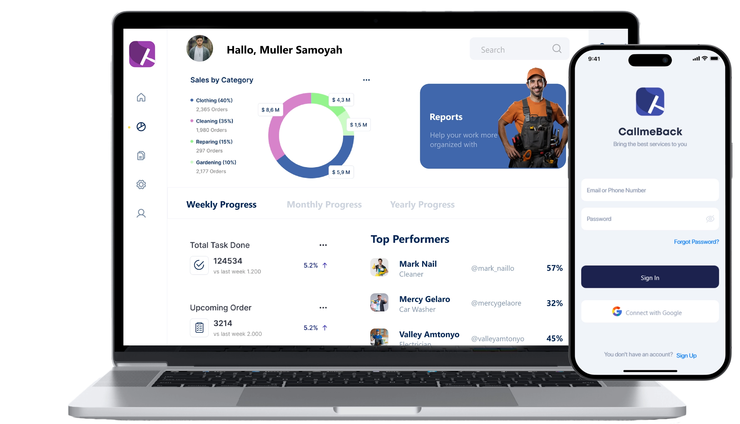 handyman app clone live demo video