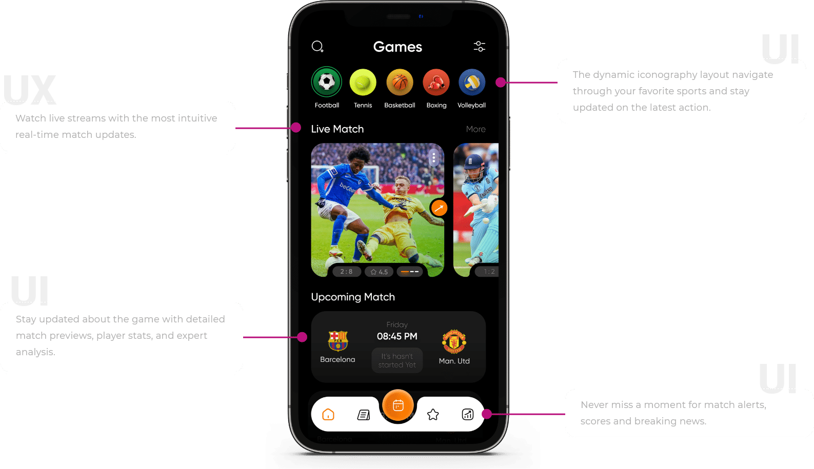 attributes for sports app ux design