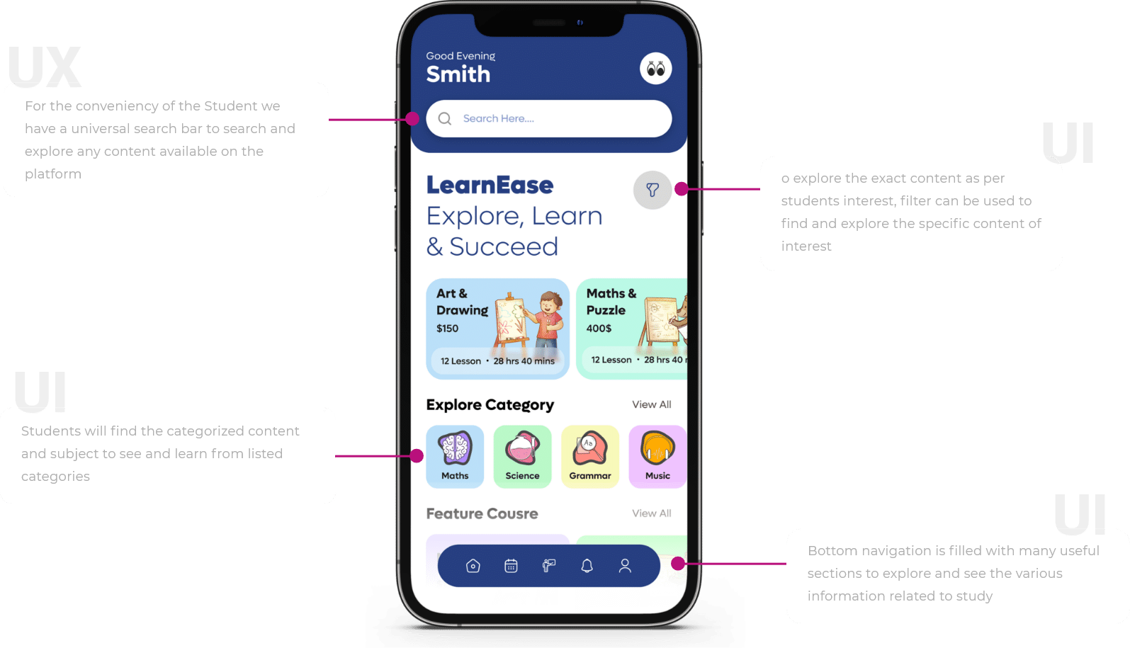 education mobile app ui ux design