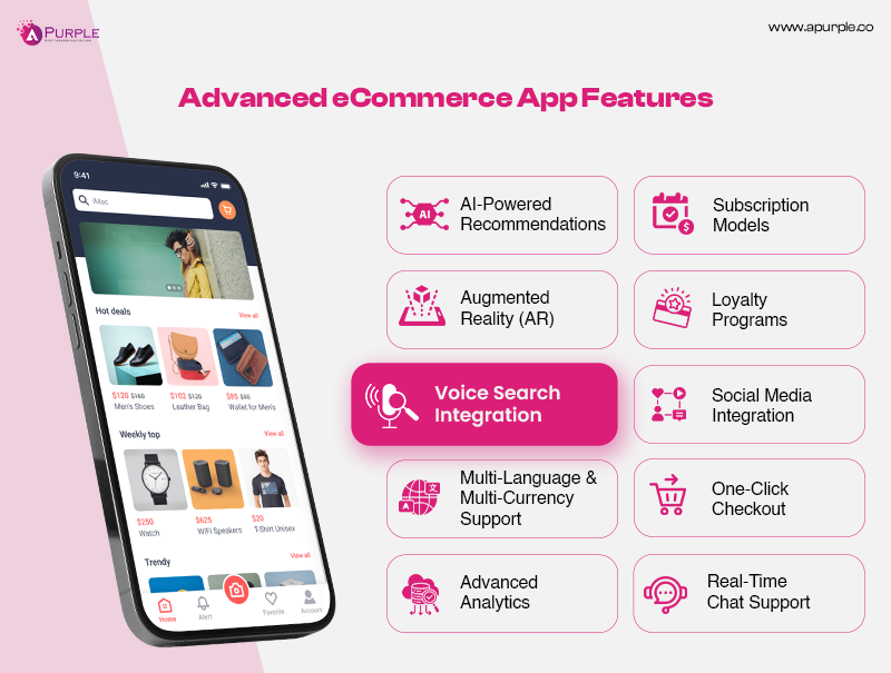 advanced features for ecommerceapp