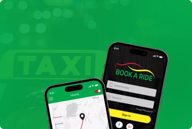 Book a Ride Online app portfolio image